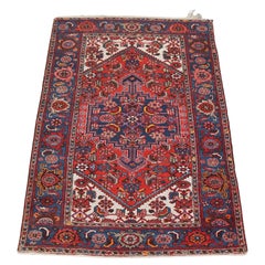 Colorida alfombra oriental vintage anudada a mano con bonitos dibujos 201x139cm