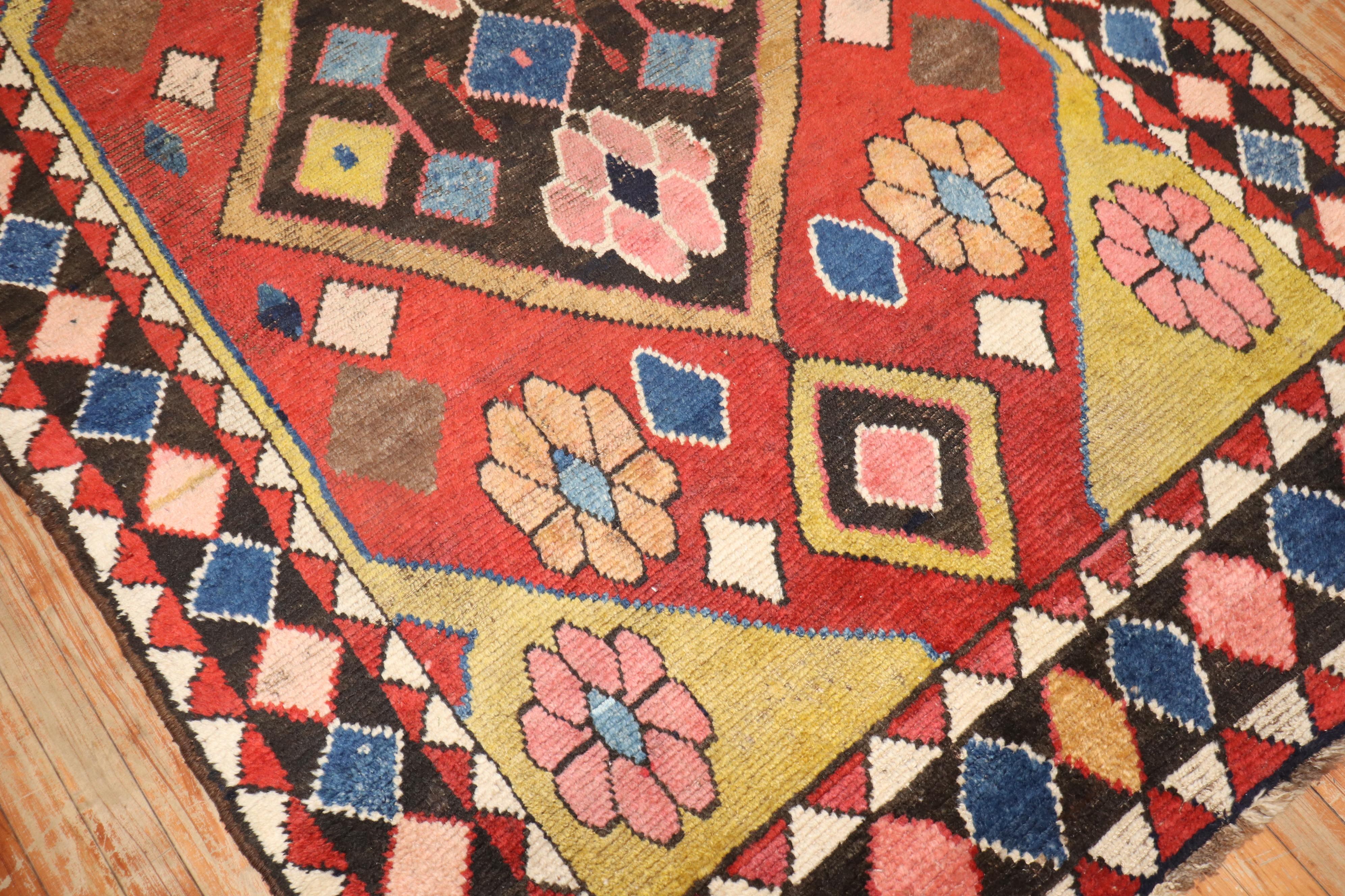 Colorful Vintage Persian Gabbeh Rug For Sale 1