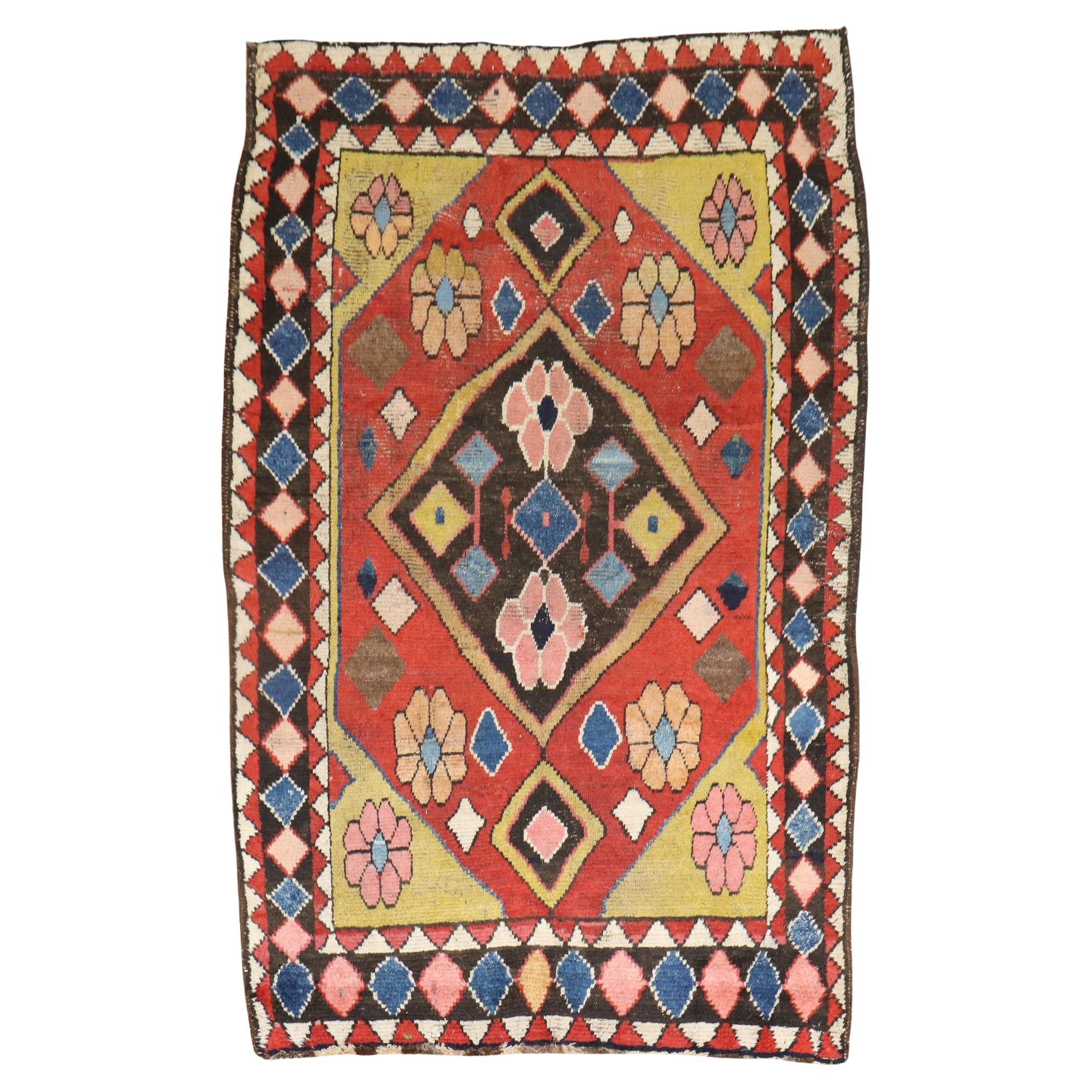Colorful Vintage Persian Gabbeh Rug For Sale