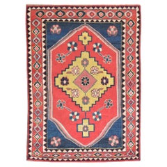 Colorful Vintage Persian Square Gabbeh Rug