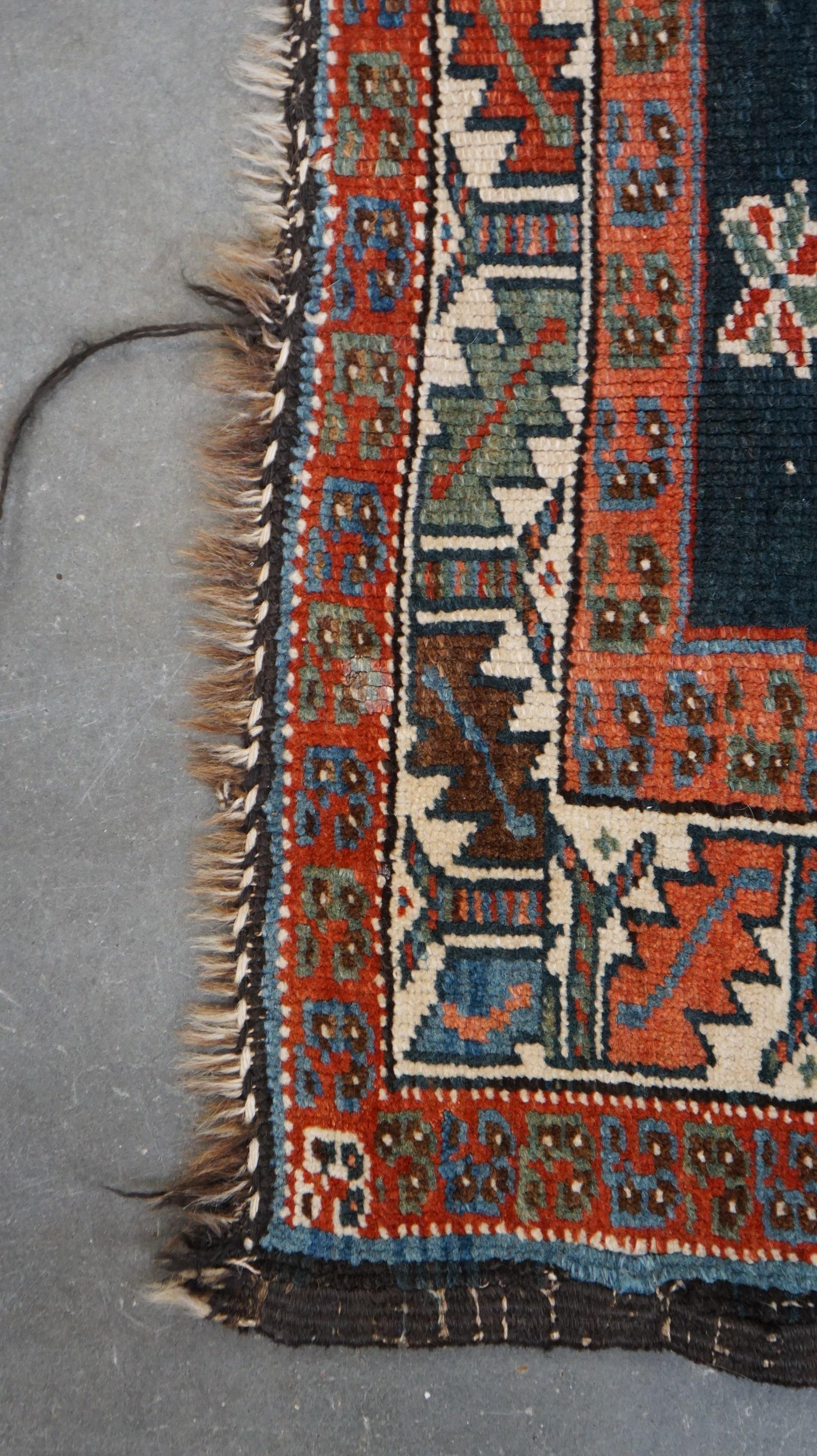 Bunter Vintage-Teppich/ Läufer im orientalischen Stil 102x38cm (20. Jahrhundert) im Angebot