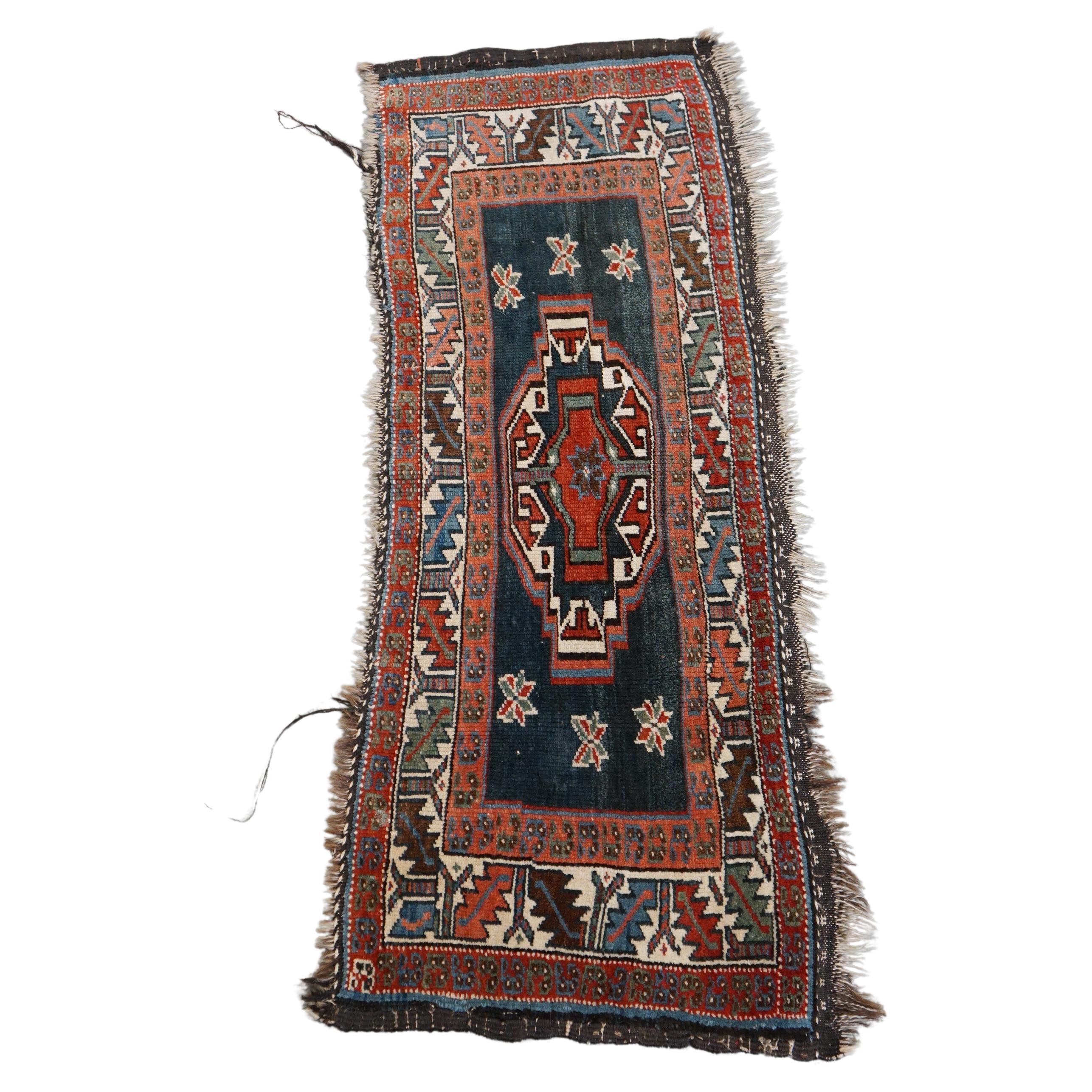 Colorful vintage rug/runner oriental style 102x38cm