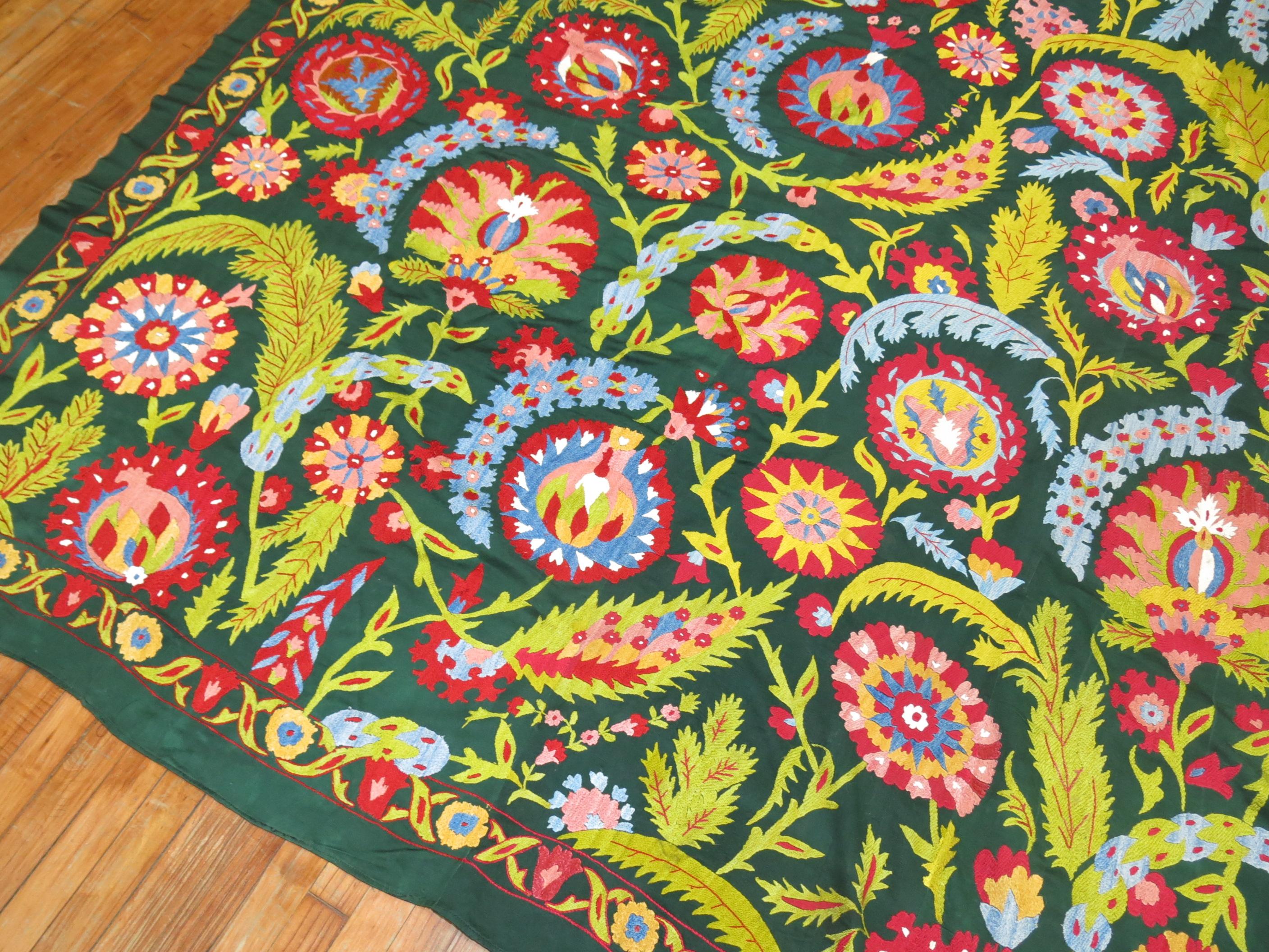 Uzbek Colorful Vintage Suzanni Embroidery