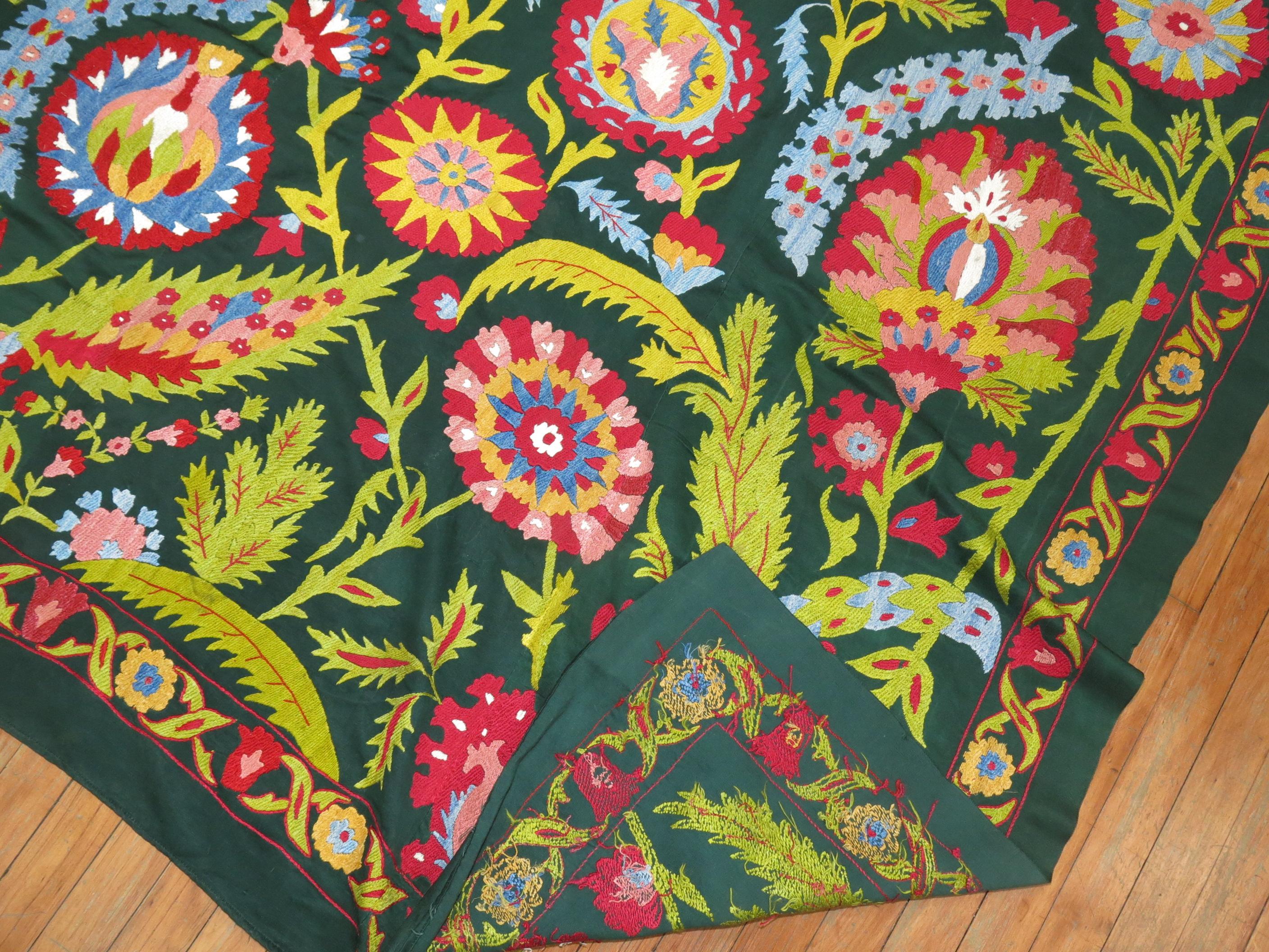 Colorful Vintage Suzanni Embroidery In Good Condition In New York, NY