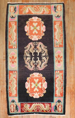 Colorful Vintage Tibetan Rug