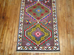 Colorful Vintage Turkish Anatolian Runner