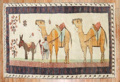 Colorful Vintage Turkish Camel Donkey Rug