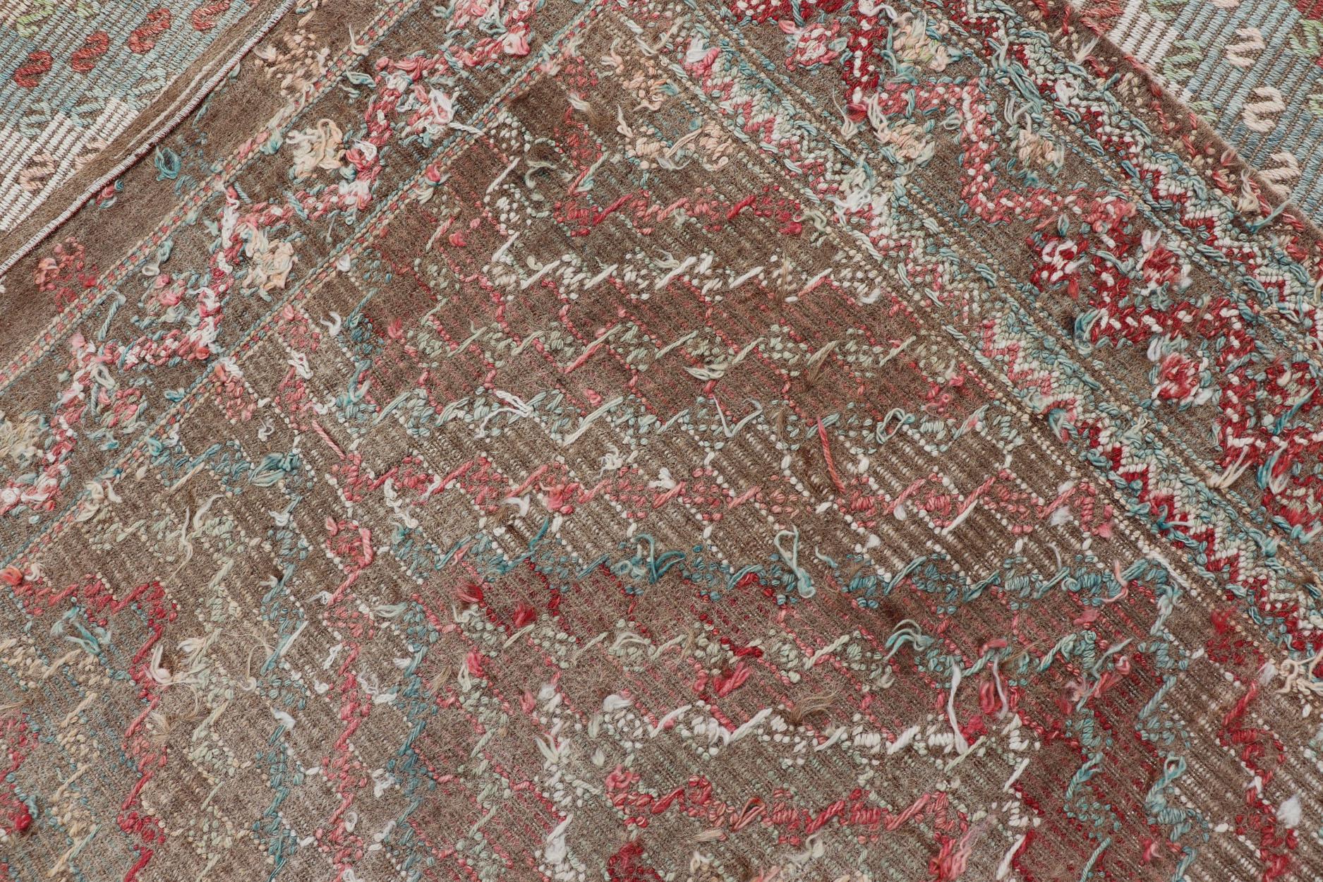Buntes türkisches besticktes Flachgewebe in Diamant-Design, Vintage im Angebot 6