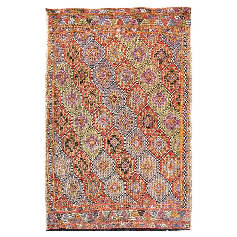 Vintage Turkish Kilim Rug with Pacific Northwest Tribal Boho Chic Style ...