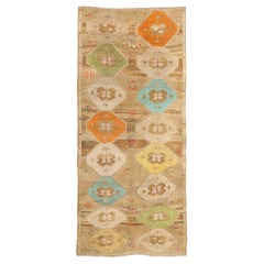 Colorful Vintage Turkish Oushak Rug