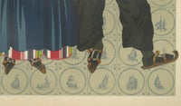 Colorful Volendam Wedding Attire, 19th Century, Antique Dutch Costume Print, view 6