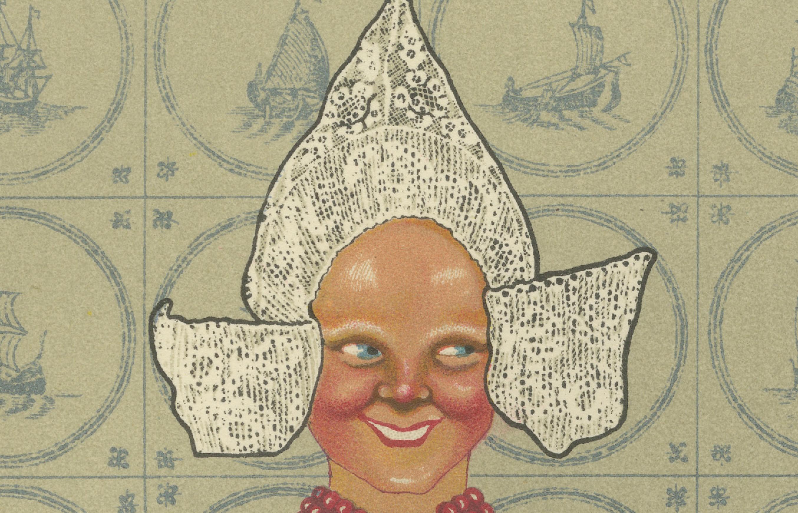 Costume de mariage Volendam coloré, 19e siècle - Gravure ancienne sur costume hollandais en vente 2