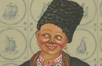 Colorful Volendam Wedding Attire, 19th Century, Antique Dutch Costume Print, view 8