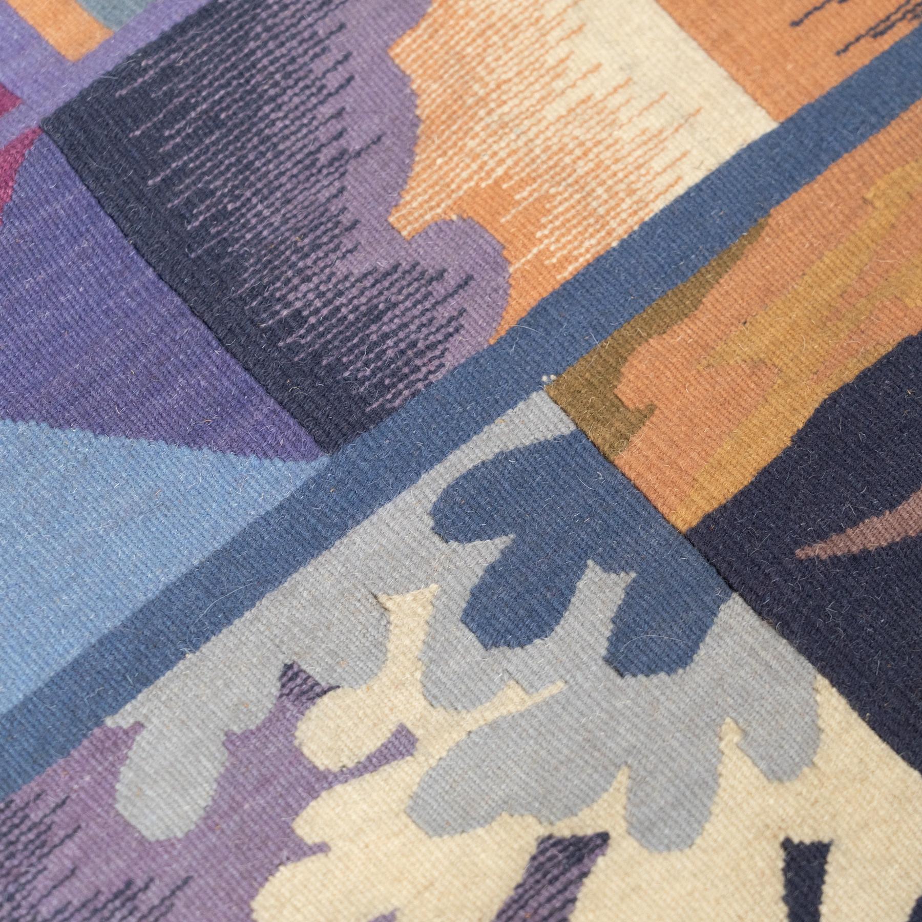 Colorful Wall Tapestry – Geometric Composition from the 70s For Sale 4