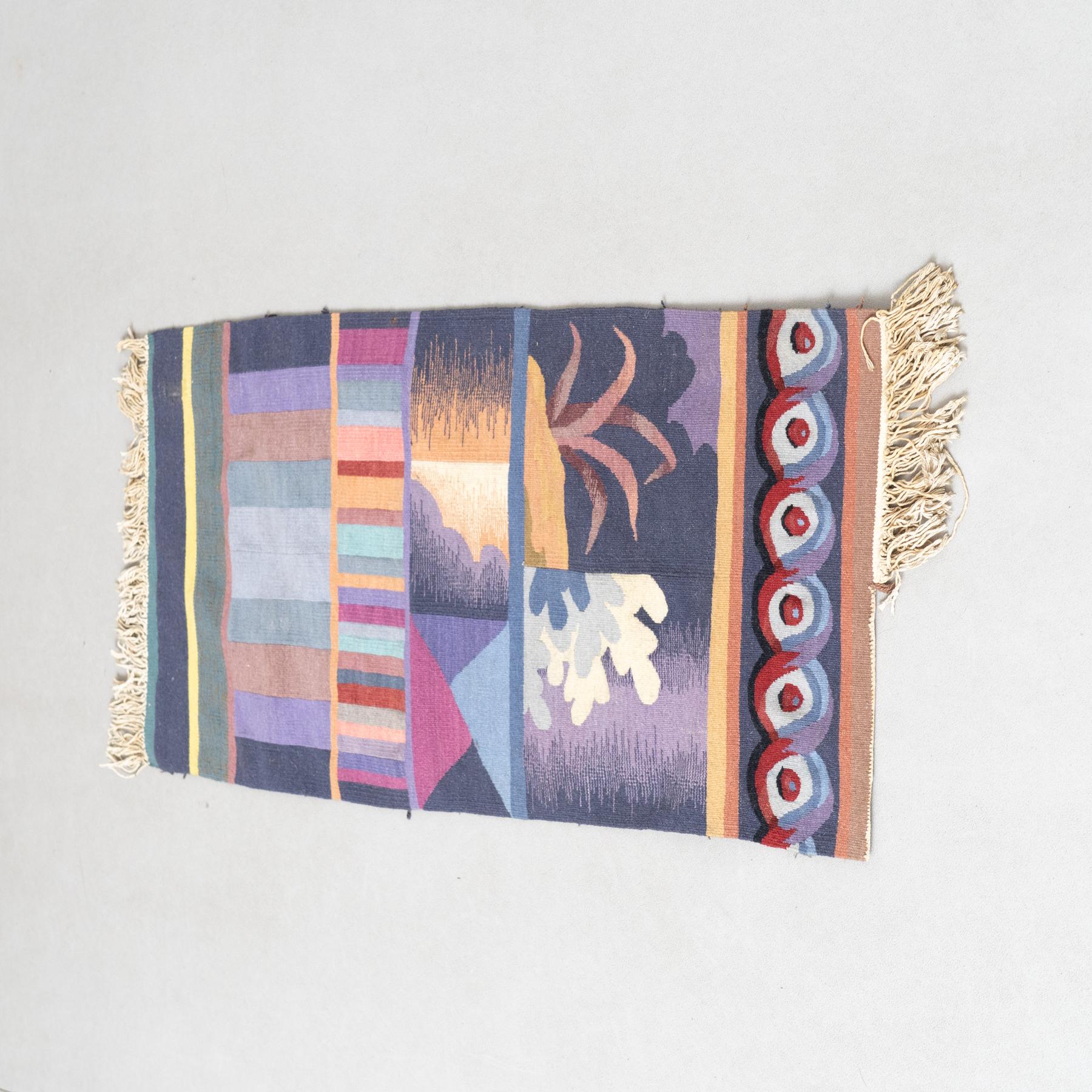French Colorful Wall Tapestry – Geometric Composition from the 70s For Sale
