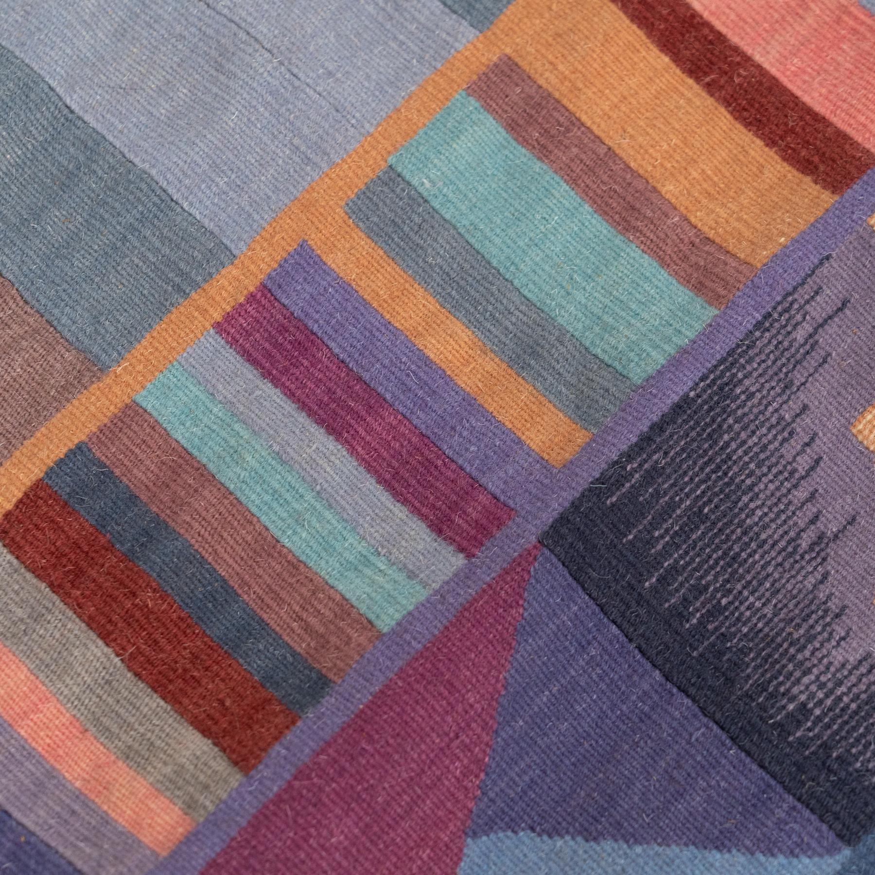 Late 20th Century Colorful Wall Tapestry – Geometric Composition from the 70s For Sale