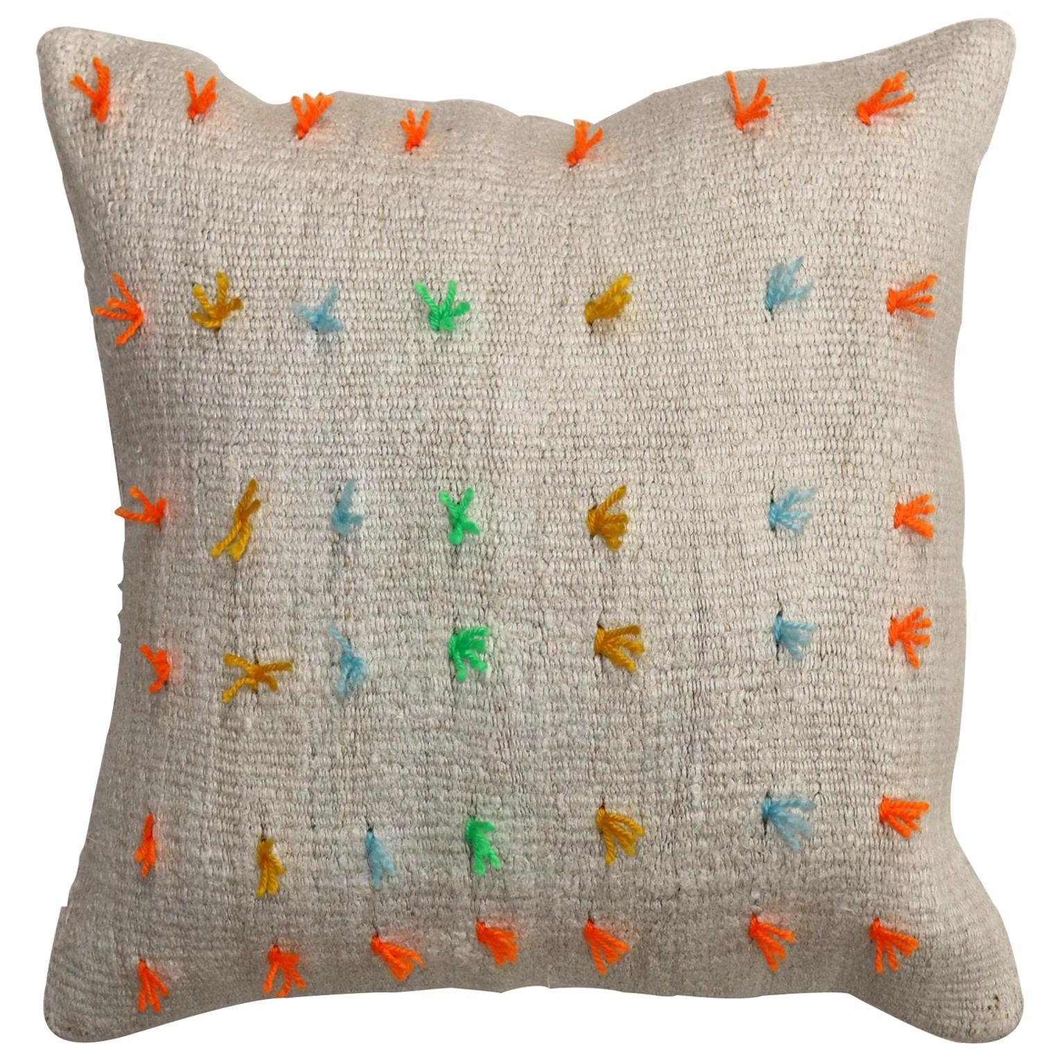 Colorful Wool Modern Kilim Pillow