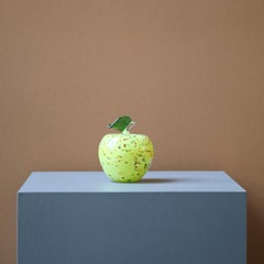 Objeto decorativo de vidrio soplado amarillo de colores