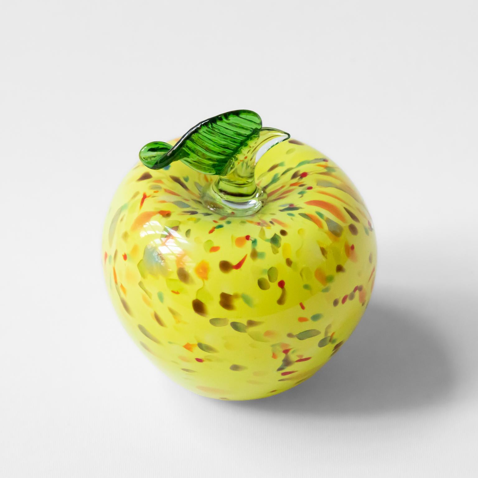 Persian Colorful Yellow Blown Glass Decorative Object
