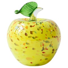 Colorful Yellow Blown Glass Decorative Object