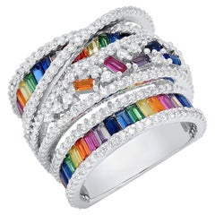 Colorful Zirconia Silver Ring