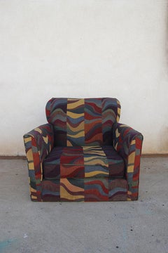 Colorful Patchwork Club Chair in the manners of Erik Jorgensen