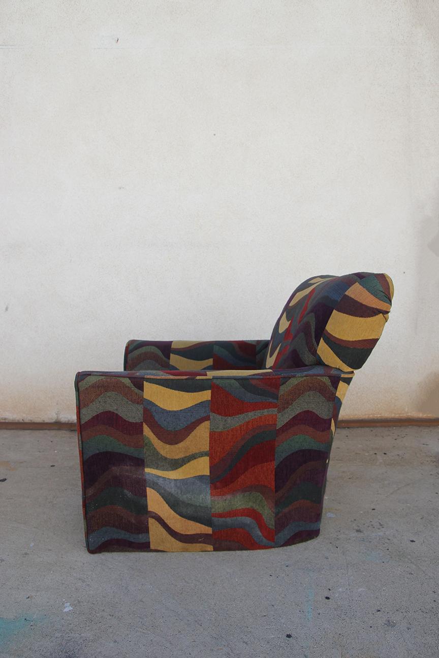 Mid-Century moderno Sedia Club Patchwork colorata secondo i modi di Erik Jorgensen in vendita