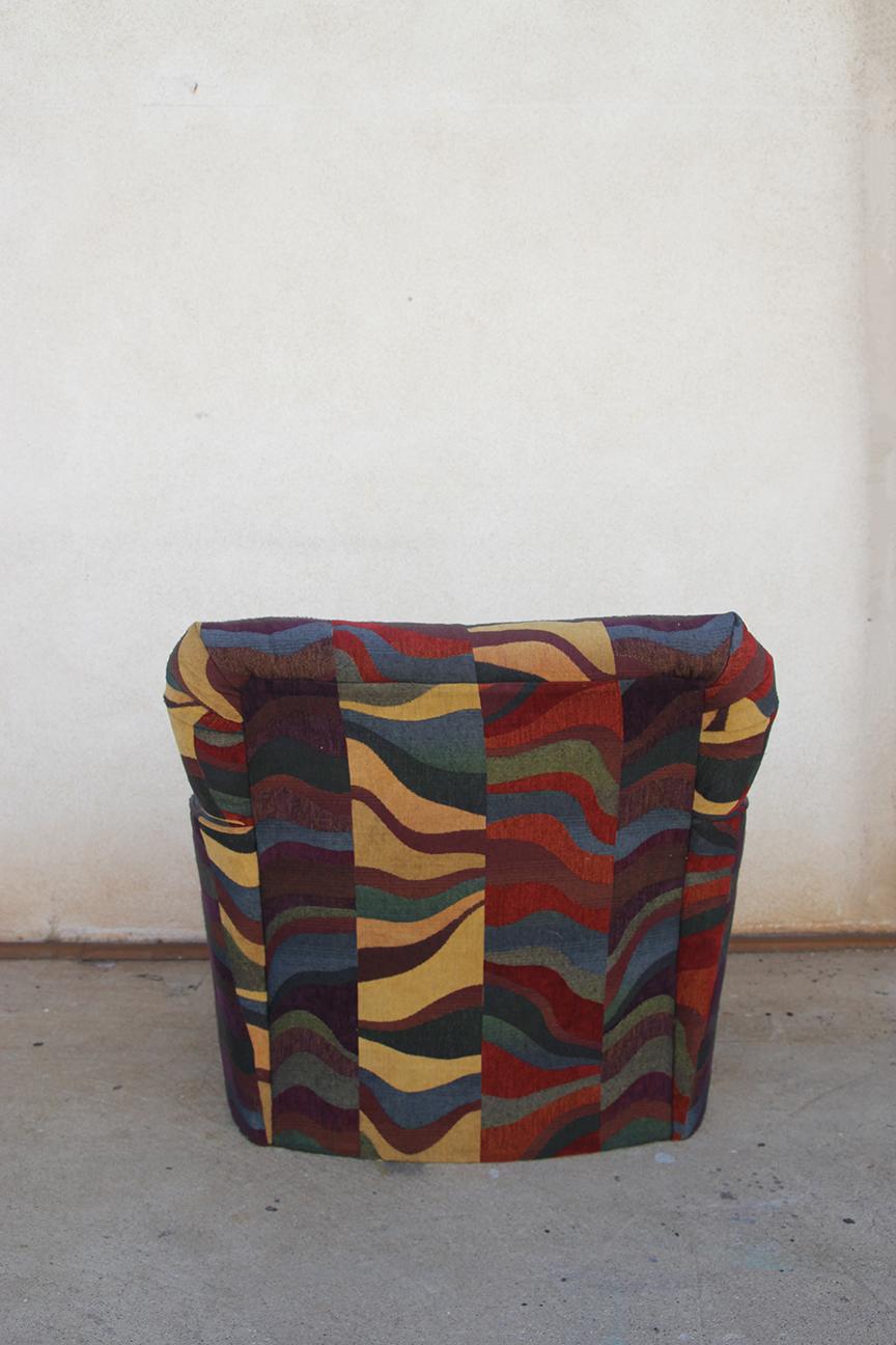 Mid-Century Modern  Colorfull Patchwork Club Chair in the manners of Erik Jorgensen. For Sale
