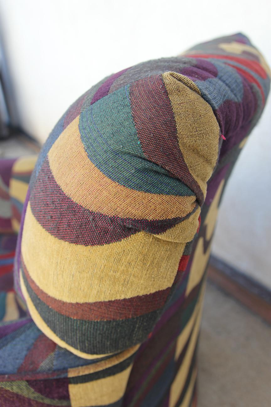  Colorfull Patchwork Club Chair in the manners of Erik Jorgensen. For Sale 1