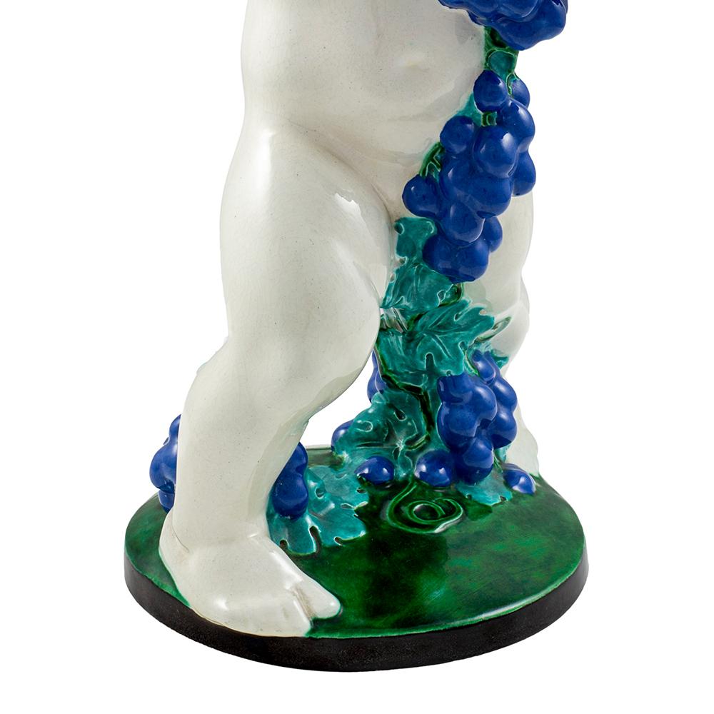 Colorfully Glazed Ceramics Putto Powolny Austrian Jugendstil, circa 1907 For Sale 3