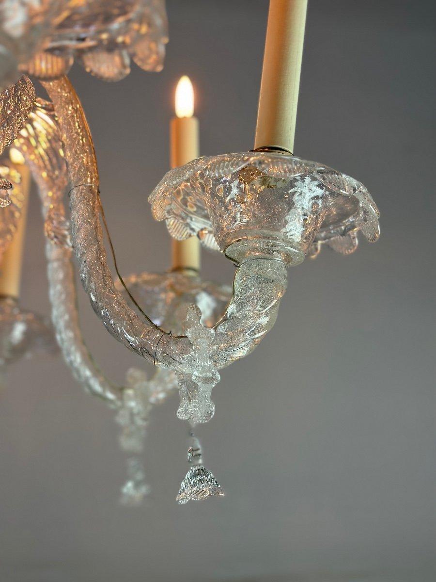 Lampadario in vetro di Murano incolore a 8 bracci di luce, circa 1890 in vendita 5