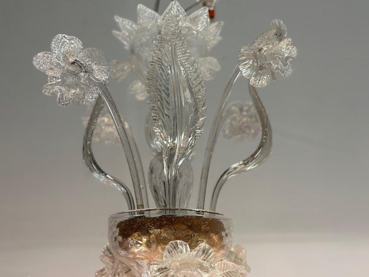 Colorless Murano Glass Chandelier 8 Arms Of Light Circa 1890 For Sale 2