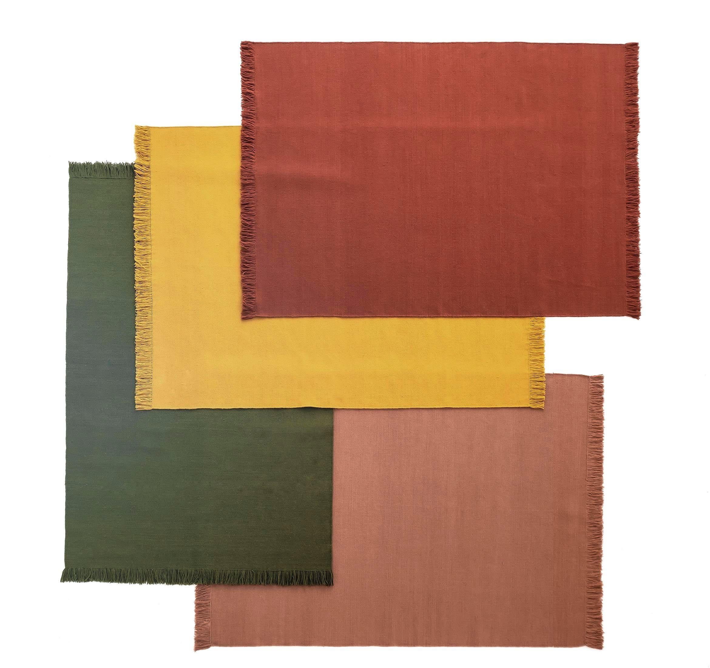 Modern Colors Basil Dhurrie Standard Natural Wool Rug by Nani Marquina, Medium For Sale
