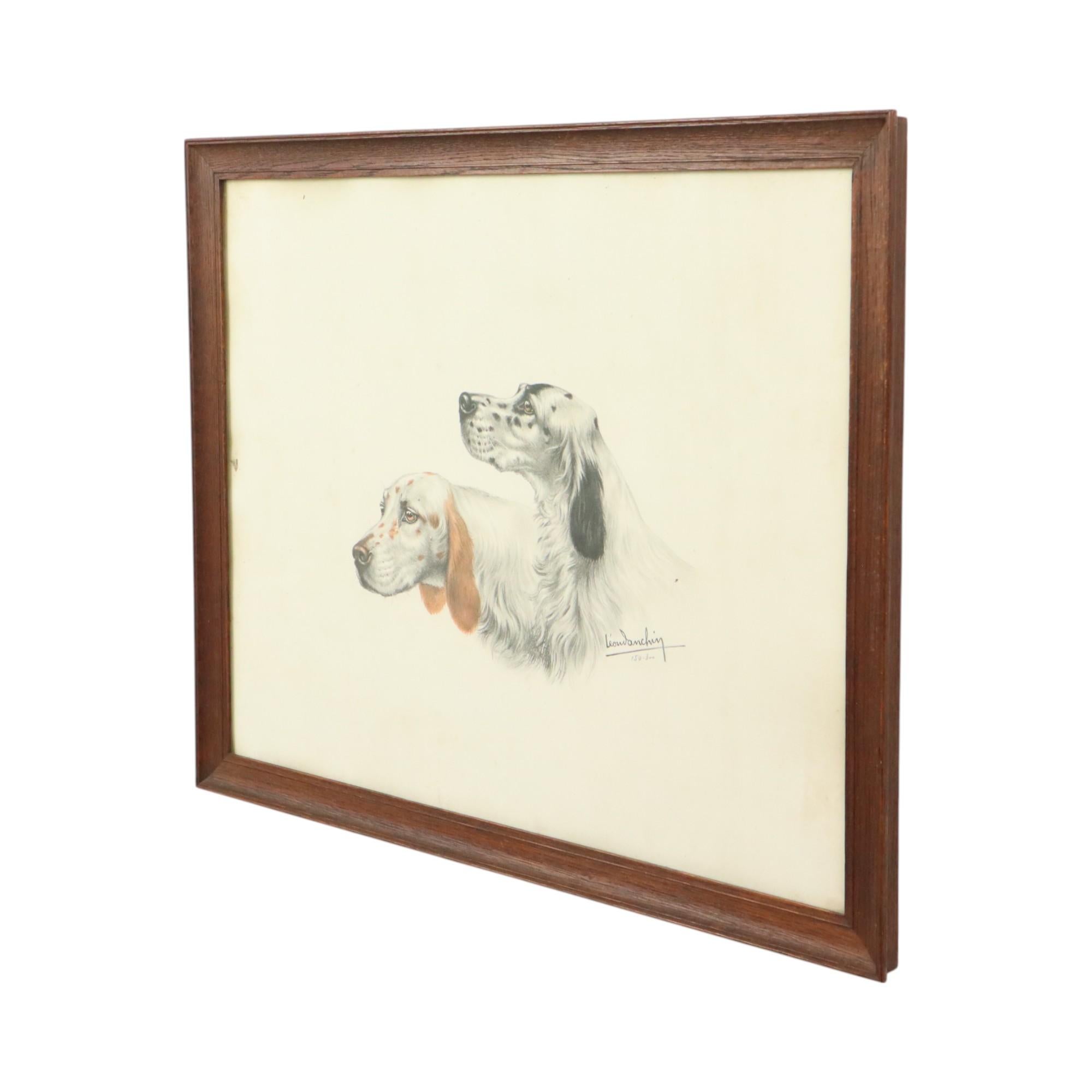 Farben Litho Leon Danchin Jagdhund Spaniel Nummeriert 150-300 im Angebot 5