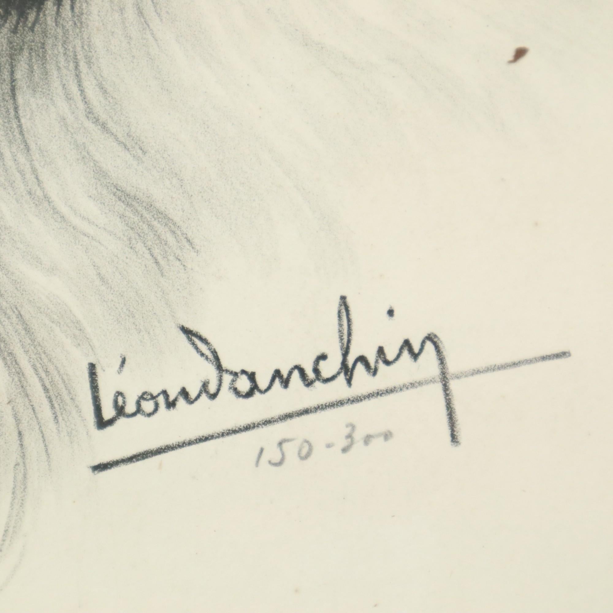 Farben Litho Leon Danchin Jagdhund Spaniel Nummeriert 150-300 (Mitte des 20. Jahrhunderts) im Angebot