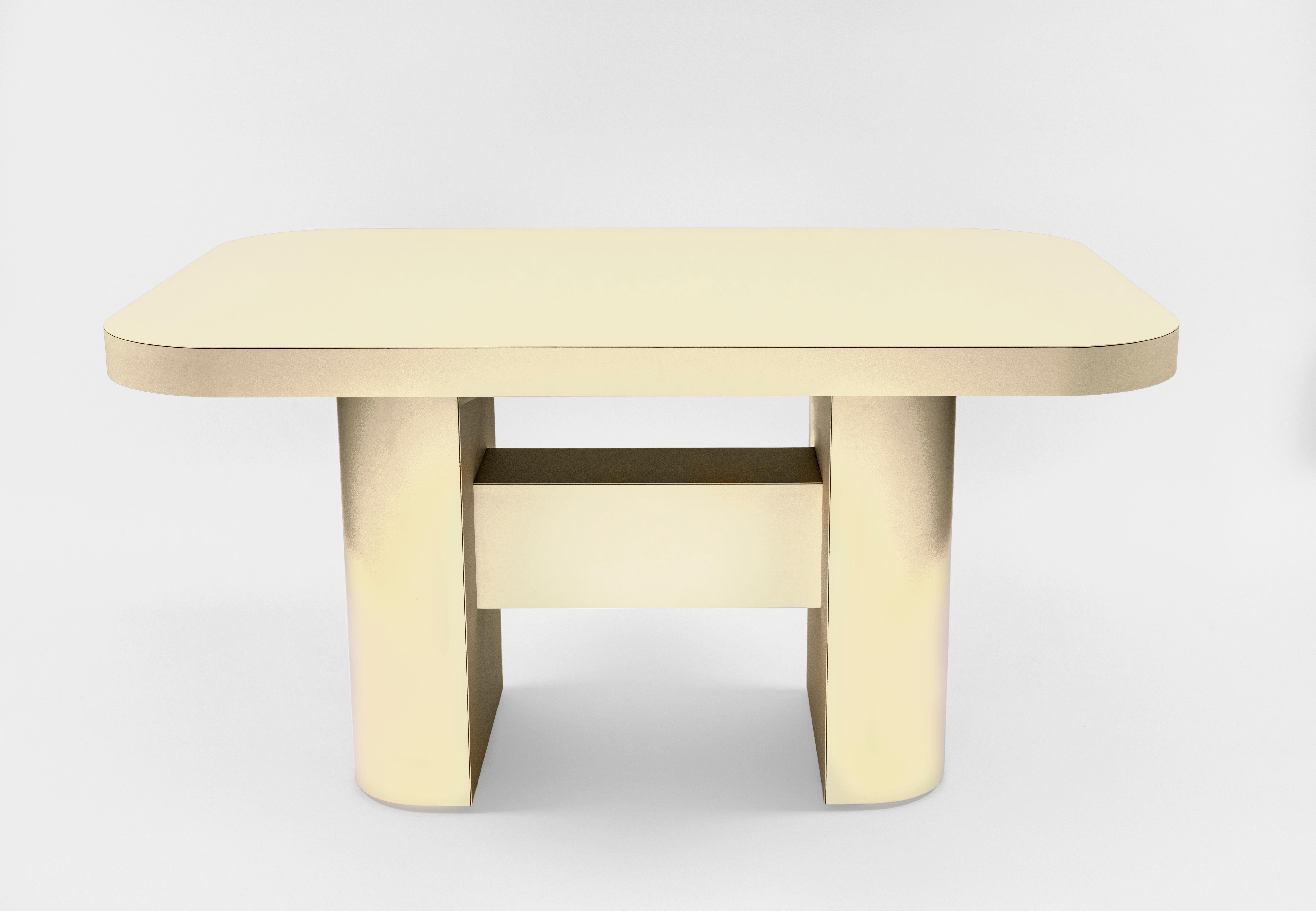 American Colorway, Modern Dining Table, Pearl