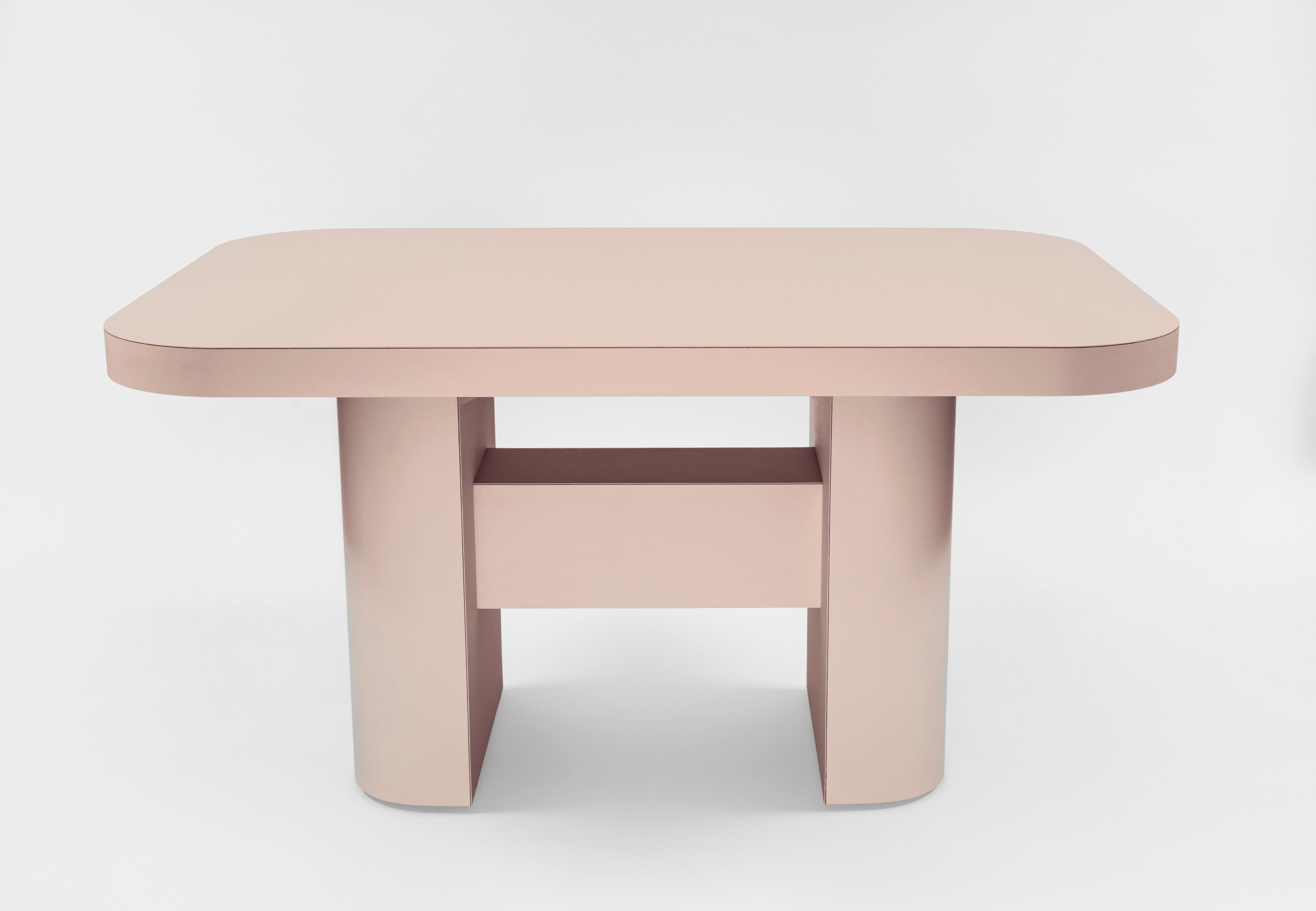 pink dining table