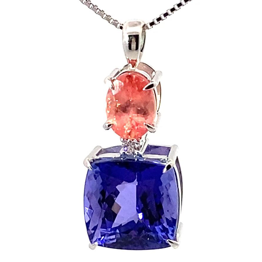 COLORWONDER Ciondolo di rodocrosite tanzanite w. Catena 10 / 2 ct AAA+ Platino In condizioni Nuovo in vendita a Viena, Viena