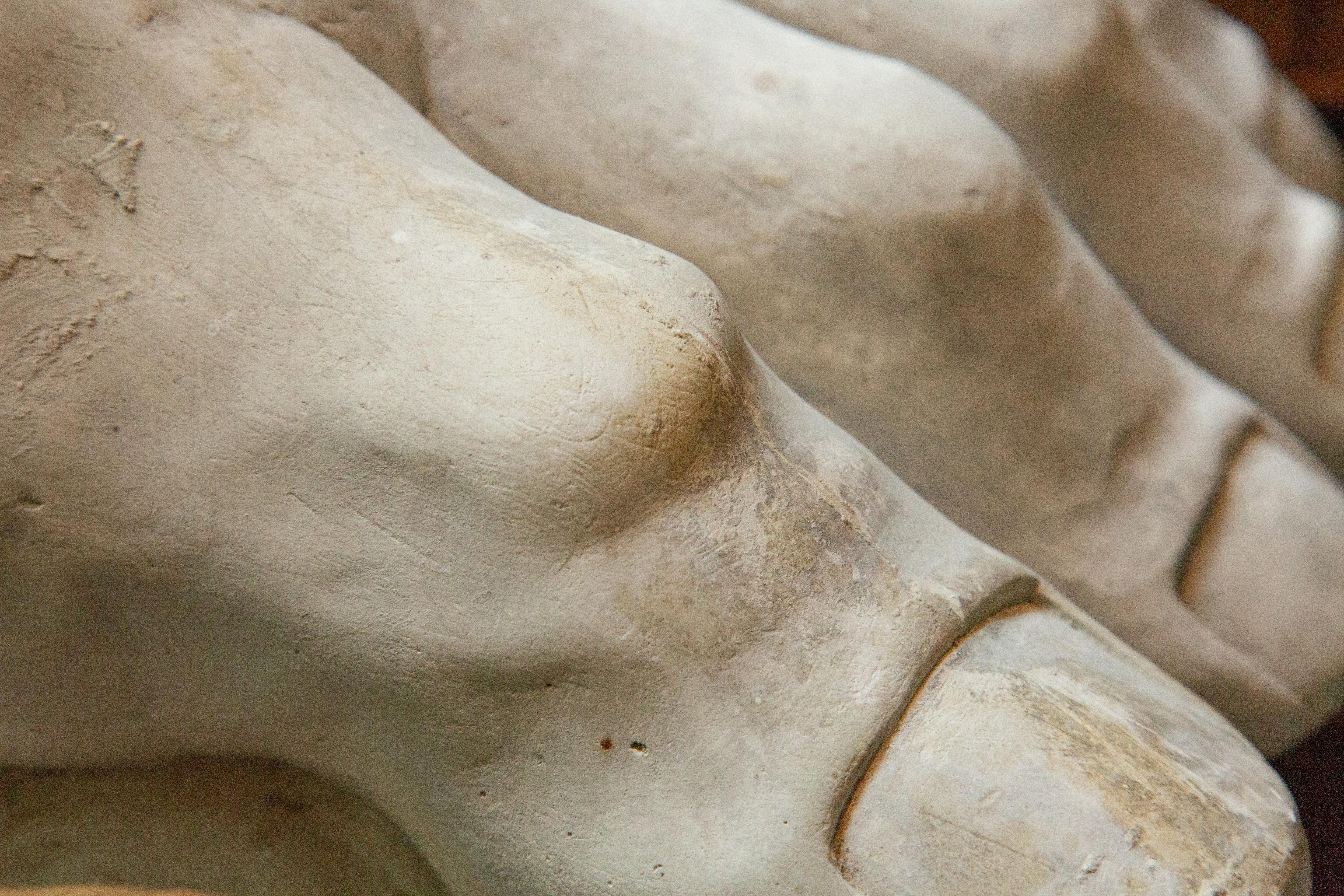 Colossale scultura classica di piedi in gesso del XIX secolo, 28 pollici in vendita 2