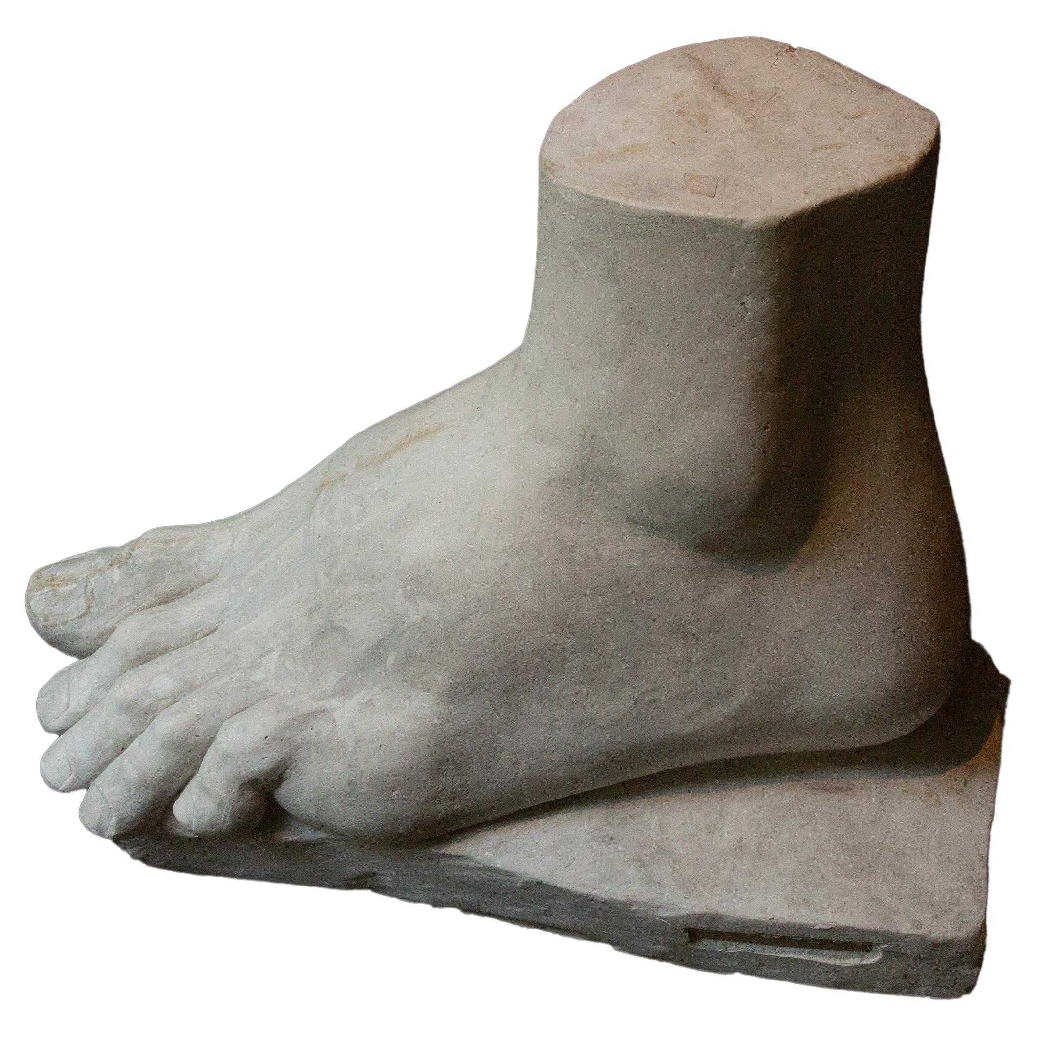 Colossal 19th-Century Classical Plaster Foot Sculpture 28"