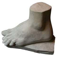 Colossal 19th-Century Classical Plaster Foot Sculpture 28"