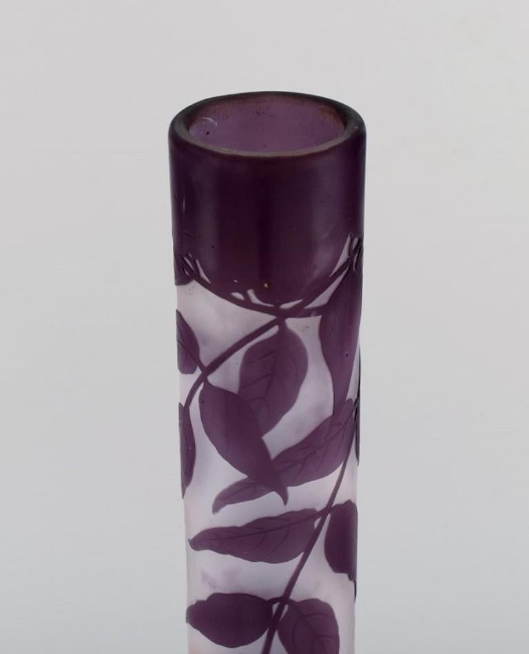 Colossal Antique Emile Gallé Vase in Frosted and Purple Art Glass, Ca 1920 In Excellent Condition For Sale In Copenhagen, DK