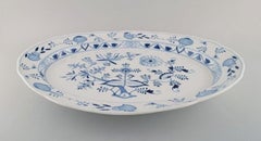 Colossal Antique Meissen "Blue Onion" Serving Dish in Hand Painted Porcelain