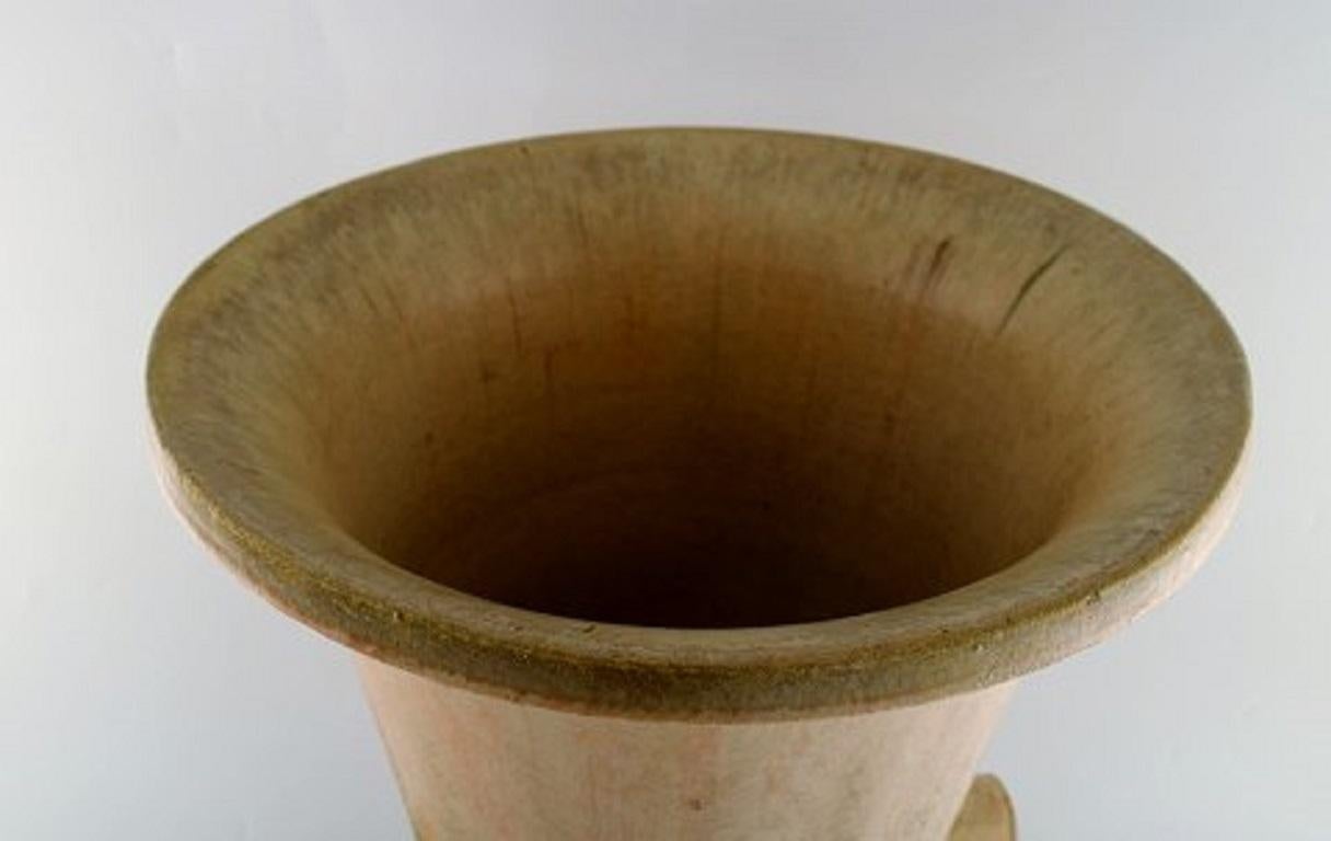 Kolossale Arne-Bang-Unikat-Vase aus glasierter Keramik:: mit Äskulapstab im Angebot 2