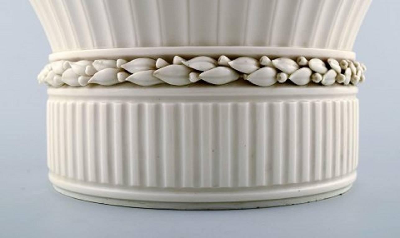 Danish Colossal Art Deco Arno Malinowski, Royal Copenhagen, Blanc de Chine Fruit Bowl