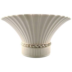 Colossal Art Deco Arno Malinowski, Royal Copenhagen, Blanc de Chine Fruit Bowl