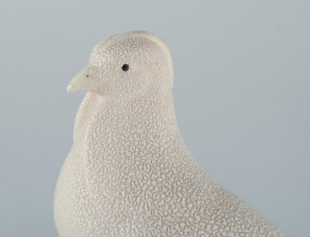 French Colossal Art Deco Sèvres sculpture of a white pheasant in earthenware.