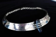 Colossal Blue Topaz 925 Chocker Statement Necklace