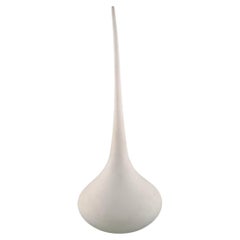 Colossal-Tropfenförmige Murano-Vase aus mattem, weißem, mundgeblasenem Kunstglas
