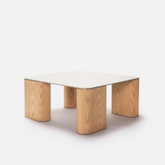 Colossal IIII Coffee Table in Aluminum & Ash Wood by Medium Small